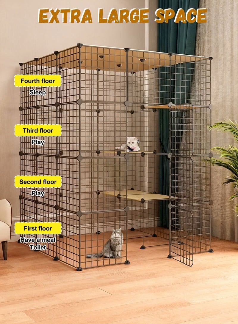 Kidle Cat Cage Enclosure Extra Large Free Space Detachable Indoor Large Cat House for 1-4 Cats - Image 3